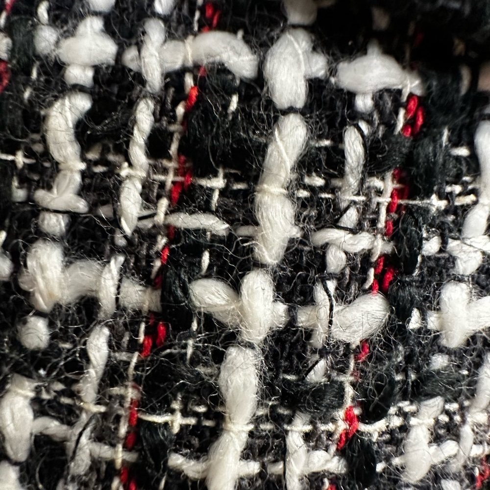White House Black Market Black and White Tweed Blazer Jacket - Picture 7 of 9